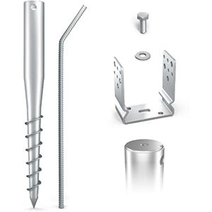 Maxerio 100 cm U-Set 2er Fondation à vis INKL. 101 mm Socle de Poteau; Ø 60 x 2; M12 - Publicité Maxerio 100 cm U-Set 2er Fondation à vis INKL. 101 mm Socle de Poteau; Ø 60 x 2; M12 - Publicité
