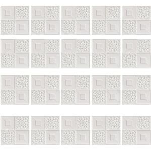 ALCXAZS Lot de 20 dalles de plafond décoratives pour bureau, 20 pièces, panneau adhésif souple en mousse PVC imperméable, tapez+1 - Publicité ALCXAZS Lot de 20 dalles de plafond décoratives pour bureau, 20 pièces, panneau adhésif souple en mousse PVC imperméable, tapez+1 - Publicité