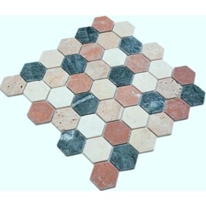 conwire Mosaïque pour carrelage marbre pierre naturelle Crème Beige Rouge Vert Hexagon Random Plateau pour revêtement sol miroir - Publicité conwire Mosaïque pour carrelage marbre pierre naturelle Crème Beige Rouge Vert Hexagon Random Plateau pour revêtement sol miroir - Publicité