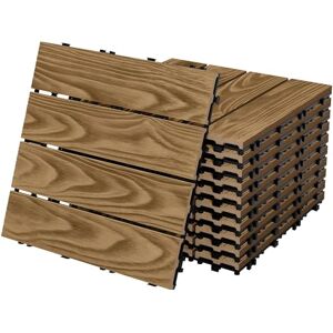 ECD Germany Dalles de Terrasse WPC 30 x 30 cm/55 pièces = 5 m², Teck, Aspect Bois, avec Système Clipsable et Drainage, Antidérapant, Intérieur/Extérieur, Carreaux de Jardin Revêtement de Sol - Publicité ECD Germany Dalles de Terrasse WPC 30 x 30 cm/55 pièces = 5 m², Teck, Aspect Bois, avec Système Clipsable et Drainage, Antidérapant, Intérieur/Extérieur, Carreaux de Jardin Revêtement de Sol - Publicité