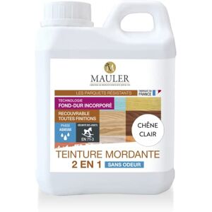 MAULER Teinture bois parquet & meuble mordante 1L Chêne Clair 2 en 1 (teinte et fond dur) sans odeur - Publicité MAULER Teinture bois parquet & meuble mordante 1L Chêne Clair 2 en 1 (teinte et fond dur) sans odeur - Publicité
