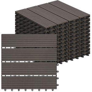Laneetal Lot de 11 Carreaux de Terrasse à Lattes en WPC, Dalle de Terrasse Clipsable en Composite à Emboîtement, Carreaux Extérieur pour Jardin, Patio, Balcon, 30x30cm, Café - Publicité Laneetal Lot de 11 Carreaux de Terrasse à Lattes en WPC, Dalle de Terrasse Clipsable en Composite à Emboîtement, Carreaux Extérieur pour Jardin, Patio, Balcon, 30x30cm, Café - Publicité