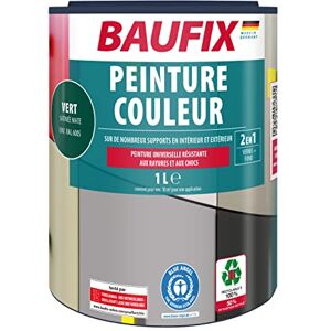 Baufix PEINTURE COULEUR 2en1 Vert env. RAL 6005-1 litre Pour l’intérieur & l’extérieur Pour bois, zinc, fer, maçonnerie, béton, plaques en Eternit etc. Séchage rapide - Publicité Baufix PEINTURE COULEUR 2en1 Vert env. RAL 6005-1 litre Pour l’intérieur & l’extérieur Pour bois, zinc, fer, maçonnerie, béton, plaques en Eternit etc. Séchage rapide - Publicité