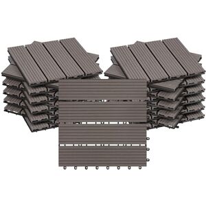 WOLTU WPC Carrelage de sol 30x30cm Revêtement de sol pour extèrieur en composite bois-plastique Jardin terrasse système plug-in, Café 22 pièces / 2 m² - Publicité WOLTU WPC Carrelage de sol 30x30cm Revêtement de sol pour extèrieur en composite bois-plastique Jardin terrasse système plug-in, Café 22 pièces / 2 m² - Publicité