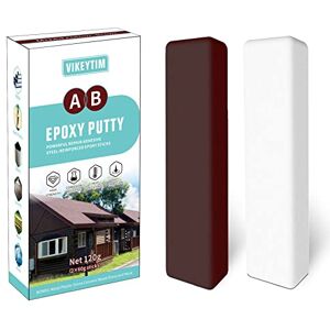 VIKEYTIM Mastic Epoxy, 120g Pâte à Réparer Multi-Usages Pâte Epoxy bi-composante pour Collages Sur de Multiples Matériaux Métal, Plastique Dur, Pierre, Bois, Céramique (Marron) - Publicité VIKEYTIM Mastic Epoxy, 120g Pâte à Réparer Multi-Usages Pâte Epoxy bi-composante pour Collages Sur de Multiples Matériaux Métal, Plastique Dur, Pierre, Bois, Céramique (Marron) - Publicité