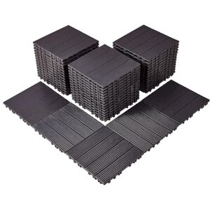 VEVOR Dalles de Terrasse Emboîtables, Lot de 54, Revêtement de Sol Plastique Imperméable, 300x300 mm, 50166 c㎡, Utilisation par Tous les Temps, pour Porche, Piscine, Balcon, Arrière-cour, Marron Foncé - Publicité VEVOR Dalles de Terrasse Emboîtables, Lot de 54, Revêtement de Sol Plastique Imperméable, 300x300 mm, 50166 c㎡, Utilisation par Tous les Temps, pour Porche, Piscine, Balcon, Arrière-cour, Marron Foncé - Publicité