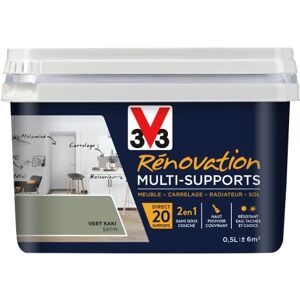Peinture V33 Rénovation Multi-Supports - Vert kaki - 0,5L - Publicité Peinture V33 Rénovation Multi-Supports - Vert kaki - 0,5L - Publicité