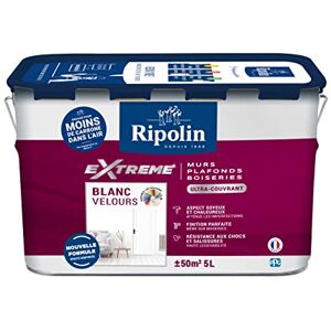 Peinture Blanc Velours Ripolin - 5L - Murs et plafonds - Publicité Peinture Blanc Velours Ripolin - 5L - Murs et plafonds - Publicité
