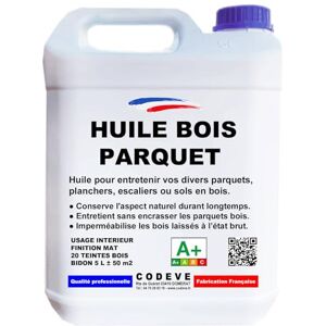 Codève bois Huile Parquet Codeve Bois/Chêne foncé 5L Intérieur Pour La Protection D'un Parquet Massif, Plancher, Escalier, Sol En Bois. Publicité Codève bois Huile Parquet Codeve Bois/Chêne foncé 5L Intérieur Pour La Protection D'un Parquet Massif, Plancher, Escalier, Sol En Bois. Publicité