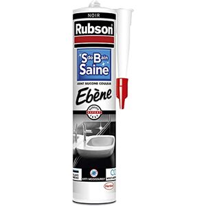 Rubson Mastic Salle de bain Saine Couleur "Ebène" Noir, Joint silicone multi-matériaux renforcé en antifongiques, mastic sanitaire coloré, souple & étanche, 280 ml - Publicité Rubson Mastic Salle de bain Saine Couleur "Ebène" Noir, Joint silicone multi-matériaux renforcé en antifongiques, mastic sanitaire coloré, souple & étanche, 280 ml - Publicité