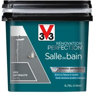 V33 Peinture de rénovation salle de bain, Rénovation perfection Gris anthracite satin 750ml - Publicité V33 Peinture de rénovation salle de bain, Rénovation perfection Gris anthracite satin 750ml - Publicité