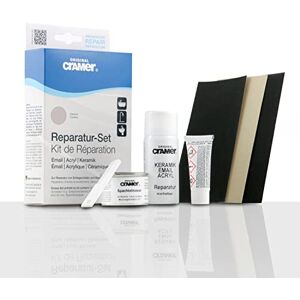 Cramer Kit de réparation pour céramique, émail & acrylique, gris manhattan CRA16850DE pour écaillage et rayures Kit : mastic 2 composants, durcisseur, vernis de réparation, mastic, abrasif, 66106 5 - Publicité Cramer Kit de réparation pour céramique, émail & acrylique, gris manhattan CRA16850DE pour écaillage et rayures Kit : mastic 2 composants, durcisseur, vernis de réparation, mastic, abrasif, 66106 5 - Publicité