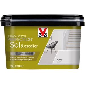 V33 Peinture de rénovation Sol & escalier, Rénovation perfection Plume satin 2L - Publicité V33 Peinture de rénovation Sol & escalier, Rénovation perfection Plume satin 2L - Publicité