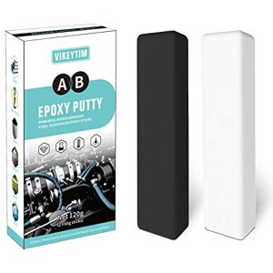 VIKEYTIM Mastic Epoxy, 120g Pâte à Réparer Multi-Usages Pâte Epoxy bi-composante pour Collages Sur de Multiples Matériaux Métal, Plastique Dur, Pierre, Bois, Céramique (Noir) - Publicité VIKEYTIM Mastic Epoxy, 120g Pâte à Réparer Multi-Usages Pâte Epoxy bi-composante pour Collages Sur de Multiples Matériaux Métal, Plastique Dur, Pierre, Bois, Céramique (Noir) - Publicité