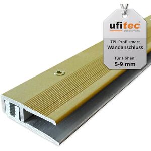 ufitec profile systems ufitec® Profi Smart Système de profilés pour sols en vinyle et sols design, adapté pour des hauteurs de revêtement de 5–9 mm – ALU anodisé – Or – (Profil de finition – Longueur : 90 cm, Or) - Publicité ufitec profile systems ufitec® Profi Smart Système de profilés pour sols en vinyle et sols design, adapté pour des hauteurs de revêtement de 5–9 mm – ALU anodisé – Or – (Profil de finition – Longueur : 90 cm, Or) - Publicité