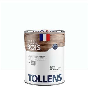 Tollens Peinture extérieure bois 2 en 1 Ultra Résistante Finition Satin Laque Riche en Résine Pour Toute Boiserie Extérieure Sans Sous-Couche Satin Blanc 5L = 80m2 - Publicité Tollens Peinture extérieure bois 2 en 1 Ultra Résistante Finition Satin Laque Riche en Résine Pour Toute Boiserie Extérieure Sans Sous-Couche Satin Blanc 5L = 80m2 - Publicité