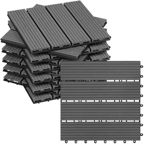 WOLTU WPC Carrelage de sol 30x30cm Revêtement de sol pour extèrieur en composite bois-plastique Jardin terrasse système plug-in, Gris 11 pièces / 1 m² - Publicité WOLTU WPC Carrelage de sol 30x30cm Revêtement de sol pour extèrieur en composite bois-plastique Jardin terrasse système plug-in, Gris 11 pièces / 1 m² - Publicité