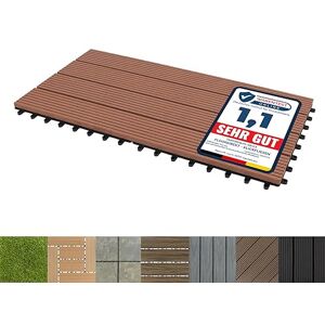 KARAT Dalles à clipser, Collection Royal, Style carrelage ou plancher Dalles de terrasse avec aspect bois élegant, fonction de drainage intégrée 1 pièce (60 x 30 cm, Marron Clair) - Publicité KARAT Dalles à clipser, Collection Royal, Style carrelage ou plancher Dalles de terrasse avec aspect bois élegant, fonction de drainage intégrée 1 pièce (60 x 30 cm, Marron Clair) - Publicité