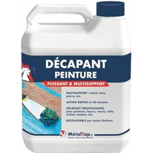 Metaltop Decapant Peinture 20 L Enlève peinture, vernis et lasure sur toutes surfaces bois, métal, plastique, etc - Publicité Metaltop Decapant Peinture 20 L Enlève peinture, vernis et lasure sur toutes surfaces bois, métal, plastique, etc - Publicité