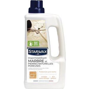 STARWAX Imperméabilisant Marbre et Pierres Naturelles Poreuses Protège et Imperméabilise Efficace contre les Taches d’Eau, Graisse, Vinaigre Fabriqué en France 1L 20m² - Publicité STARWAX Imperméabilisant Marbre et Pierres Naturelles Poreuses Protège et Imperméabilise Efficace contre les Taches d’Eau, Graisse, Vinaigre Fabriqué en France 1L 20m² - Publicité
