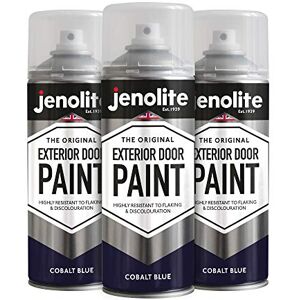 JENOLITE Lot de 3 bombes de peinture en aérosol pour portes en métal et bois et portes de garage Cobalt 3 x 400 ml (RAL 5013) - Publicité JENOLITE Lot de 3 bombes de peinture en aérosol pour portes en métal et bois et portes de garage Cobalt 3 x 400 ml (RAL 5013) - Publicité