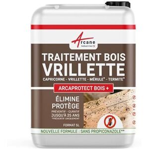 ARCANE INDUSTRIES Traitement Vrillette Bois Sans Propiconazole Préventif et Curatif Anti Xylophage 5 L - Publicité ARCANE INDUSTRIES Traitement Vrillette Bois Sans Propiconazole Préventif et Curatif Anti Xylophage 5 L - Publicité