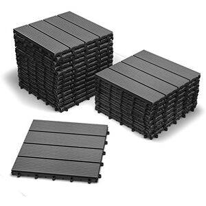 junado Lot de 22 dalles à clic pour 2 m², revêtement de sol avec drainage, anthracite, 30 x 30 cm - Publicité junado Lot de 22 dalles à clic pour 2 m², revêtement de sol avec drainage, anthracite, 30 x 30 cm - Publicité