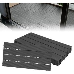 Froadp 60x30cm WPC Carrelage de sol en Plastique Composite, Revêtement de sol Extérieur, Dalles en Bois-plastique Extérieur, Caillebotis Système Plug-in pour Terrasse Jardin Balcon(6 pcs, Anthracite) - Publicité Froadp 60x30cm WPC Carrelage de sol en Plastique Composite, Revêtement de sol Extérieur, Dalles en Bois-plastique Extérieur, Caillebotis Système Plug-in pour Terrasse Jardin Balcon(6 pcs, Anthracite) - Publicité