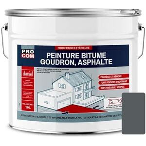 PRO COM Peinture bitume, résine sol enrobé bitumeux, asphalte, goudron, macadam 10 litres - Publicité PRO COM Peinture bitume, résine sol enrobé bitumeux, asphalte, goudron, macadam 10 litres - Publicité