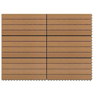 vidaXL 6X Carreaux de Terrasse Dalles de Terrasse Tuiles de Piscine Patio Balcon Salle de Bain Extérieur WPC 60x30 cm 1,08 m² Marron - Publicité vidaXL 6X Carreaux de Terrasse Dalles de Terrasse Tuiles de Piscine Patio Balcon Salle de Bain Extérieur WPC 60x30 cm 1,08 m² Marron - Publicité