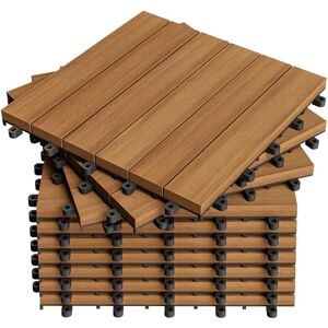 Casaria ® 11x Dalles bois clipsables 30x30cm bois d'acacia certifié FSC® dalle bois terrasse extérieur antidérapant sol balcon jardin caillebotis résistant UV intempéries pose facile - Publicité Casaria ® 11x Dalles bois clipsables 30x30cm bois d'acacia certifié FSC® dalle bois terrasse extérieur antidérapant sol balcon jardin caillebotis résistant UV intempéries pose facile - Publicité
