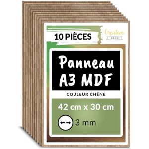 Creative Deco Plaque MDF Chêne A3 - Planche à découper laser - Publicité Creative Deco Plaque MDF Chêne A3 - Planche à découper laser - Publicité