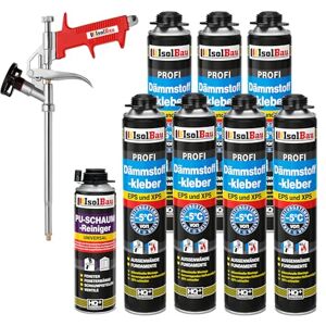 Isolbau B2 Lot de colle isolante 7 x 750 ml Pour périmètre, 1 x nettoyant pour mousse PU & 1 x pistolet à mousse pour plaques EPS & XPS Mousse PU 1K pour isolation et isolation thermique - Publicité Isolbau B2 Lot de colle isolante 7 x 750 ml Pour périmètre, 1 x nettoyant pour mousse PU & 1 x pistolet à mousse pour plaques EPS & XPS Mousse PU 1K pour isolation et isolation thermique - Publicité