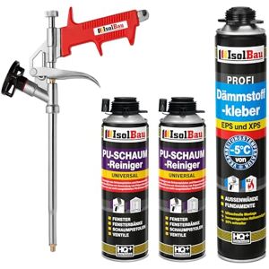 Isolbau Kit de colle isolante pour EPS & XPS Avec 1 mousse adhésive WDVS (750 ml), 2 nettoyants en mousse PU et 1 pistolet à mousse - Publicité Isolbau Kit de colle isolante pour EPS & XPS Avec 1 mousse adhésive WDVS (750 ml), 2 nettoyants en mousse PU et 1 pistolet à mousse - Publicité
