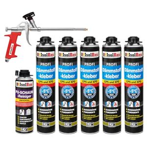 Isolbau B2 Lot de colle isolante 5 x 750 ml de colle périphérique, 1 x nettoyant pour mousse PU & 1 x pistolet à mousse pour plaques EPS & XPS Mousse PU 1K pour l'isolation et le calfeutrage - Publicité Isolbau B2 Lot de colle isolante 5 x 750 ml de colle périphérique, 1 x nettoyant pour mousse PU & 1 x pistolet à mousse pour plaques EPS & XPS Mousse PU 1K pour l'isolation et le calfeutrage - Publicité