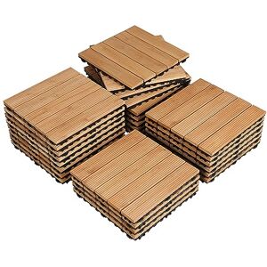 Yaheetech Lot de 27 Caillebotis Bois Exterieur Dalles de Terrasse en Bois Composite avec Système d’Emboîtement Revêtement de Sol Extérieur Intérieur 30 x 30 cm - Publicité Yaheetech Lot de 27 Caillebotis Bois Exterieur Dalles de Terrasse en Bois Composite avec Système d’Emboîtement Revêtement de Sol Extérieur Intérieur 30 x 30 cm - Publicité