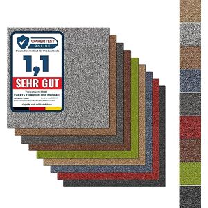 KARAT Carreaux de Moquette Moscow 50x50 cm Auto-adhésives, 1 pièce 0,25 m² Dalles en Feutre revêtement de Sol avec Velours bouclé, antistatiques avec Dos en Bitume (Gris) - Publicité KARAT Carreaux de Moquette Moscow 50x50 cm Auto-adhésives, 1 pièce 0,25 m² Dalles en Feutre revêtement de Sol avec Velours bouclé, antistatiques avec Dos en Bitume (Gris) - Publicité