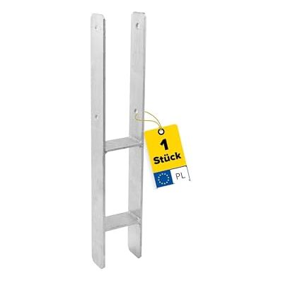 GRUNDLINE Support de poteau d'ancrage en H Ancre en H Ancrage de poteau PSH, 141 x 600 mm Galvanisé à chaud Pour clôtures, supports de poteau à sceller dans le béton Pied de support - Publicité GRUNDLINE Support de poteau d'ancrage en H Ancre en H Ancrage de poteau PSH, 141 x 600 mm Galvanisé à chaud Pour clôtures, supports de poteau à sceller dans le béton Pied de support - Publicité