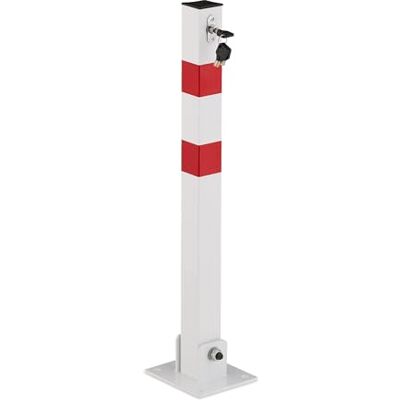 Relaxdays Lot de 3 poteaux de délimitation, pliables, en acier, blanc/rouge H : 65 cm, verrouillable, poteau de stationnement carré - Publicité Relaxdays Lot de 3 poteaux de délimitation, pliables, en acier, blanc/rouge H : 65 cm, verrouillable, poteau de stationnement carré - Publicité