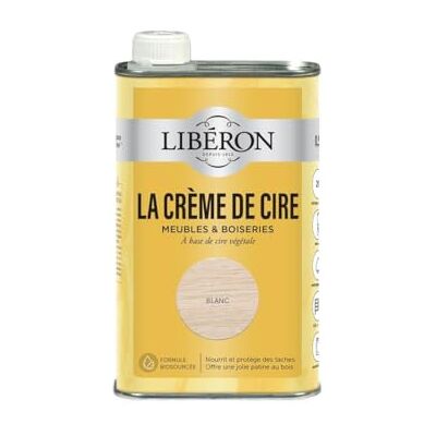 Libéron La crème de cire pour bois, liquide, Blanc 0,5L - Publicité Libéron La crème de cire pour bois, liquide, Blanc 0,5L - Publicité