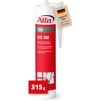 Alfa 100 DS Colle d'étanchéité, 8 pièces, 315g, pour pare-vapeur intérieur/extérieur, colle hermétiquement tous les chevauchements de film et écrans - Publicité Alfa 100 DS Colle d'étanchéité, 8 pièces, 315g, pour pare-vapeur intérieur/extérieur, colle hermétiquement tous les chevauchements de film et écrans - Publicité