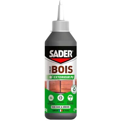 Bostik Sader Colle à Bois Extérieur PU Polyuréthane – Formule D4 Expansive – Colle Forte pour Tous Bois et Dérivés – Ultra Résistante à l'Humidité et à la Chaleur – Biberon de 250 g - Publicité Bostik Sader Colle à Bois Extérieur PU Polyuréthane – Formule D4 Expansive – Colle Forte pour Tous Bois et Dérivés – Ultra Résistante à l'Humidité et à la Chaleur – Biberon de 250 g - Publicité