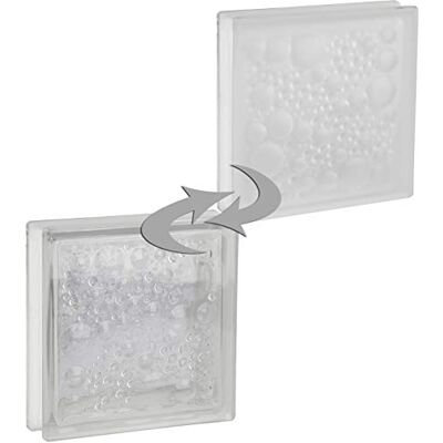 Fuchs Design 8 pièce FUCHS briques de verre savona incolore 1 face satinée 19x19x5 cm - Publicité Fuchs Design 8 pièce FUCHS briques de verre savona incolore 1 face satinée 19x19x5 cm - Publicité