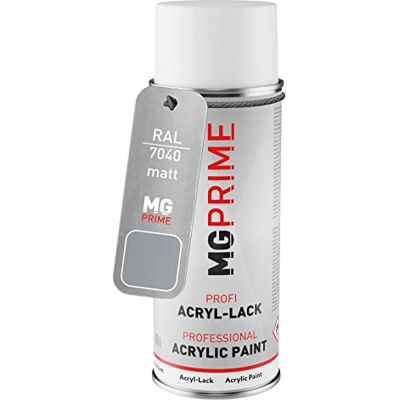 PRiME RAL 7040 Gris fenêtre/Window grey mat, bombe de peinture acrylique bombe aérosol 400 ml, à séchage rapide - Publicité PRiME RAL 7040 Gris fenêtre/Window grey mat, bombe de peinture acrylique bombe aérosol 400 ml, à séchage rapide - Publicité