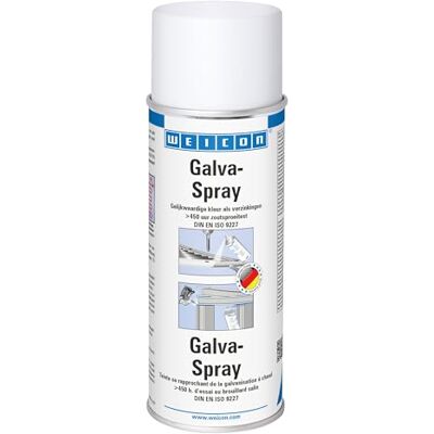 WEICON Galva-Spray 400 ml / Couche de protection durable pour toutes les surfaces métalliques / Teinte : galvanisation à chaud - Publicité WEICON Galva-Spray 400 ml / Couche de protection durable pour toutes les surfaces métalliques / Teinte : galvanisation à chaud - Publicité