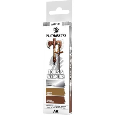 AK Interactive PLAYMARKERS SET AKM108 TOOLS & WEAPONS (3x) - Publicité AK Interactive PLAYMARKERS SET AKM108 TOOLS & WEAPONS (3x) - Publicité