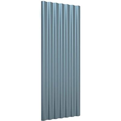 Tomostar Lot de 12 Panneaux de Toit Ondulées, Plaque de Toit Panneaux de Toiture 12 pcs Acier enduit de poudre Gris 100x36cm - Publicité Tomostar Lot de 12 Panneaux de Toit Ondulées, Plaque de Toit Panneaux de Toiture 12 pcs Acier enduit de poudre Gris 100x36cm - Publicité