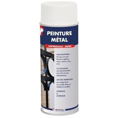 Metaltop Peinture Metal Gris anthracite RAL 7016 Bombe 400 ml Protection antirouille durable pour surfaces métalliques - Publicité Metaltop Peinture Metal Gris anthracite RAL 7016 Bombe 400 ml Protection antirouille durable pour surfaces métalliques - Publicité