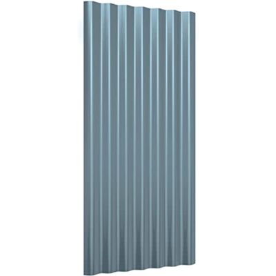 Tomostar Lot de 36 Panneaux de Toit Ondulées, Plaque de Toit Panneaux de Toiture 36 pcs Acier enduit de poudre Gris 80x36 cm - Publicité Tomostar Lot de 36 Panneaux de Toit Ondulées, Plaque de Toit Panneaux de Toiture 36 pcs Acier enduit de poudre Gris 80x36 cm - Publicité