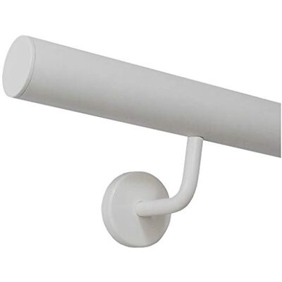 TIBU Main courante en acier inoxydable blanc revêtu par pulvérisation 42,4 mm Garde-corps intérieur et extérieur résistant aux intempéries Longueur 140 cm avec 2 supports Extrémités droites - Publicité TIBU Main courante en acier inoxydable blanc revêtu par pulvérisation 42,4 mm Garde-corps intérieur et extérieur résistant aux intempéries Longueur 140 cm avec 2 supports Extrémités droites - Publicité